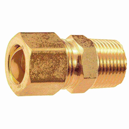 Midwest Fastener 1/2" OD x 3/8MIP Brass Compression Pipe Connectors 2PK 34486